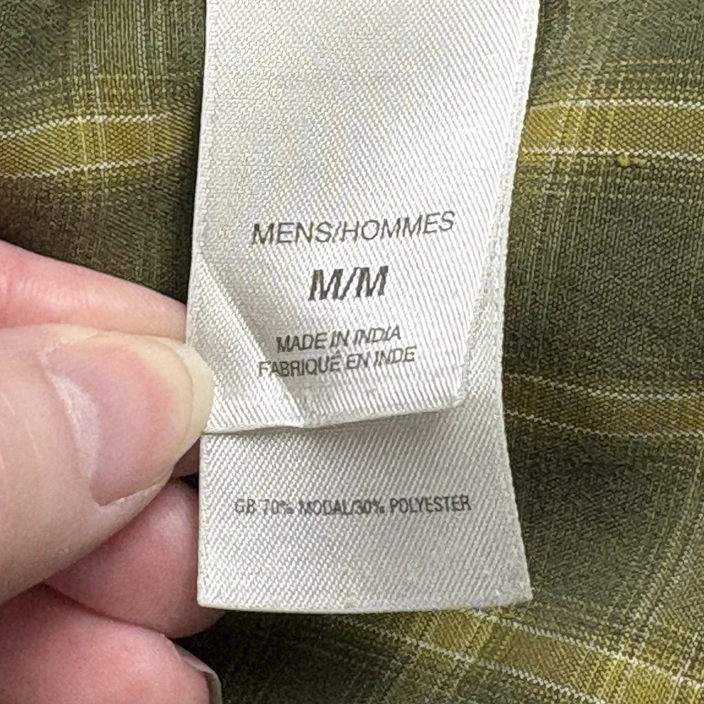 The North Face Shirt Men M Olive Plaid Button‎ Hiking Grunge Workwear Distressed